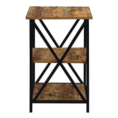 Convenience Concepts Tucson 3 Tier End Table, Brown/Black