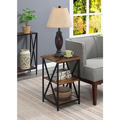 Convenience Concepts Tucson 3 Tier End Table, Brown/Black