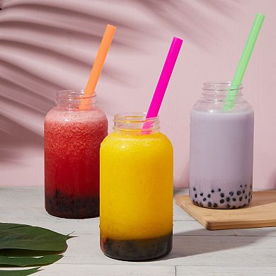 100 Pcs Plastic Disposable Straws For Boba, Jumbo Straws, 10"