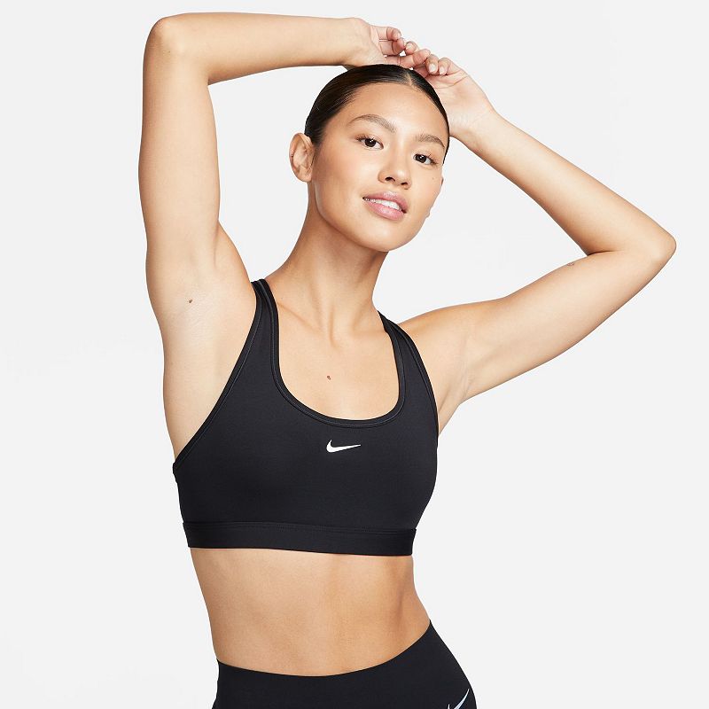 Women's Nike Swoosh Light Support Sports Bra, Size: Medium, Black