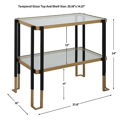 Uttermost Kentmore Glass Side Table