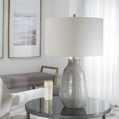 Uttermost Monacan Gray Textured Table Lamp