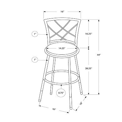 Monarch Contemporary Bar Stool 2-piece Set