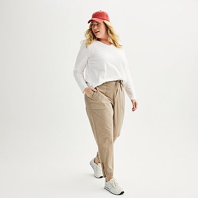 Plus Size Sonoma Goods For Life® Mid-Rise Utility Jogger Pants