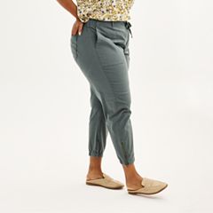 Womens Grey Plus Pull-On Pants - Bottoms, Clothing