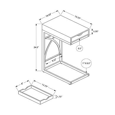 Monarch C-Shape 1-Drawer Accent End Table