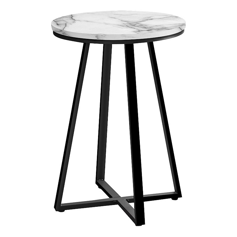Monarch Round Top Accent End Table, White