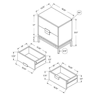 Monarch Contemporary Nightstand Table