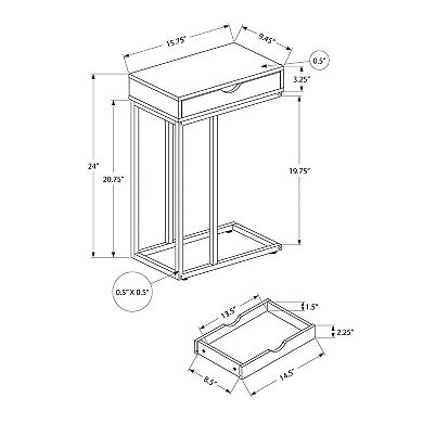 Monarch C-Shape 1-Drawer End Table