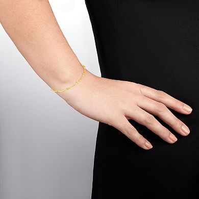 PRIMROSE 18k Gold Over Silver Beaded Singapore Bracelet