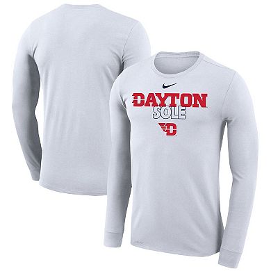 Nike  White Dayton Flyers On Court Bench Long Sleeve T-Shirt