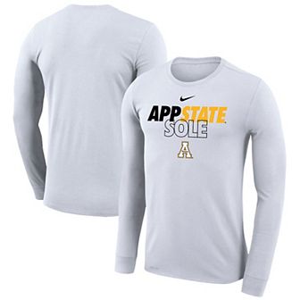 Nike White Appalachian State Mountaineers 2023 On Court Bench Long Sleeve T-Shirt
