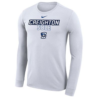 Nike  White Creighton Bluejays On Court Bench Long Sleeve T-Shirt