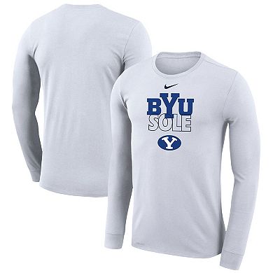 Nike  White BYU Cougars 2023 On Court Bench Long Sleeve T-Shirt