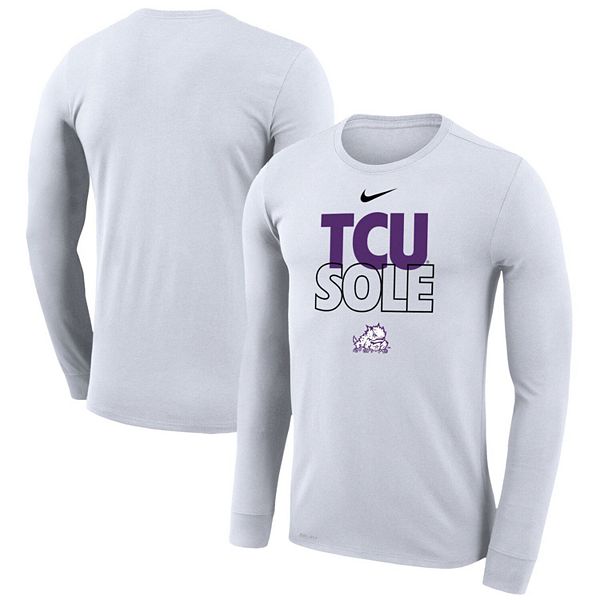 Nike White TCU Horned Frogs 2023 On Court Bench Long Sleeve T-Shirt