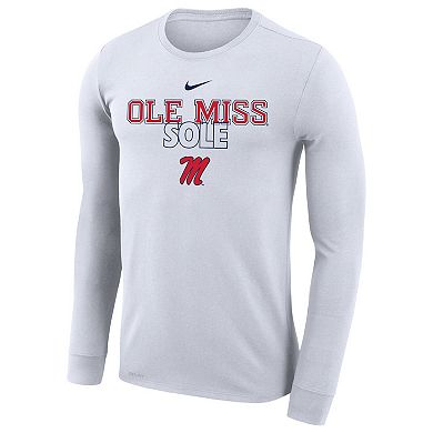 Nike  White Ole Miss Rebels 2023 On Court Bench Long Sleeve T-Shirt