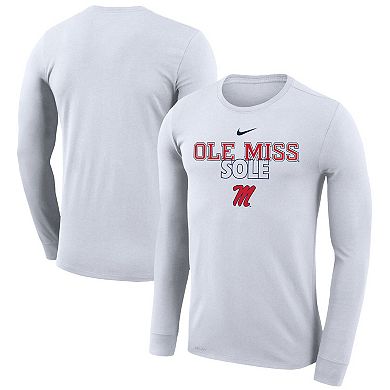 Nike  White Ole Miss Rebels 2023 On Court Bench Long Sleeve T-Shirt