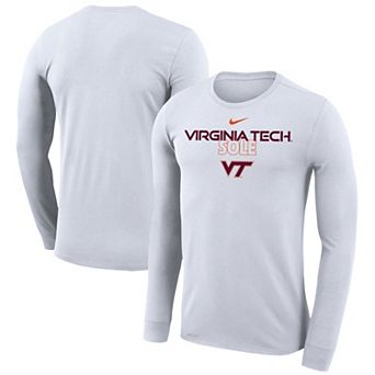 Nike White Virginia Tech Hokies 2023 On Court Bench Long Sleeve T-Shirt