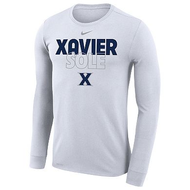 Nike  White Xavier Musketeers 2023 On Court Bench Long Sleeve T-Shirt