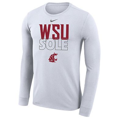Nike White Washington State Cougars 2023 On Court Bench Long Sleeve T-Shirt