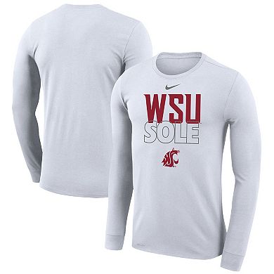 Nike White Washington State Cougars 2023 On Court Bench Long Sleeve T-Shirt