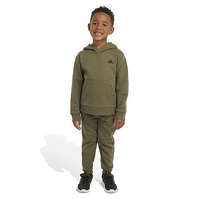 Kids Neutral adidas Minimalist Logo Fleece Hoodie & Jogger Pants Set