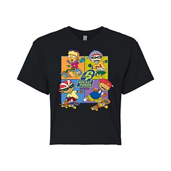 Juniors' Nickelodeon Rocket Power Grid Cropped Tee