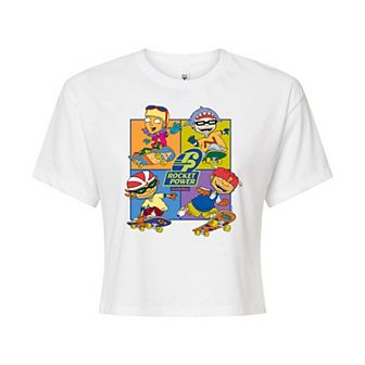 Juniors' Nickelodeon Rocket Power Grid Cropped Tee