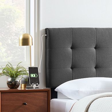 Dream Collection Charging Station Tufted Headboard