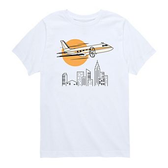 Boys 8-20 Airplane Over City Tee