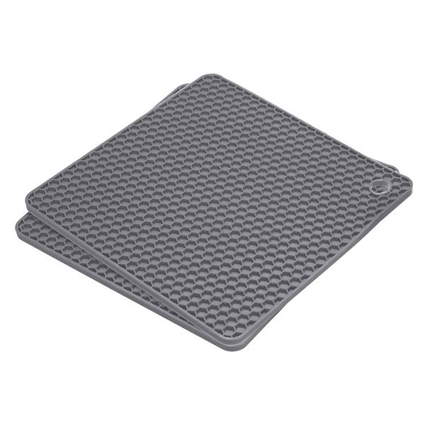 2pcs Silicone Trivet Mats Square Hot Pan Pads Hot Pot Holder