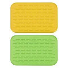 Silicone Dish Drying Mat - Flexible Rubber Dish Draining Mat, Heat