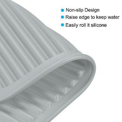 2 Pcs 12" x 9" Under Sink Drain Pad Silicone Dish Drying Mat Set