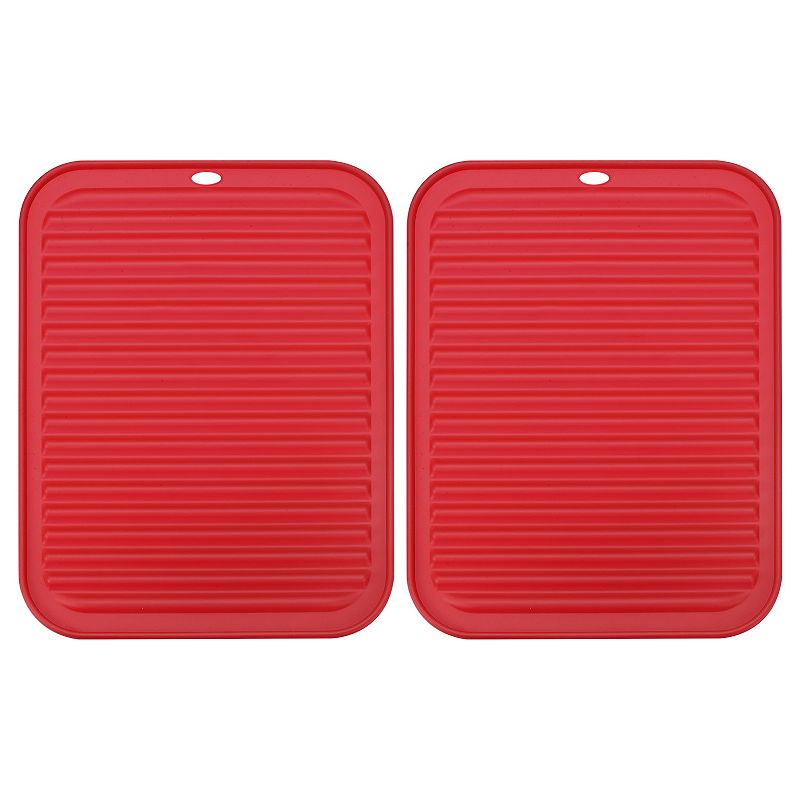 Unique Bargains Silicone Dish Drying Mat Under Sink Drain Pad Red - Yahoo  Shopping