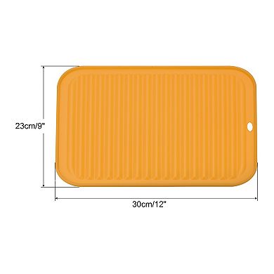 3 Pcs 12" x 9" Drain Pad Silicone Dish Drying Mat Set