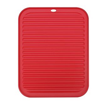 12" x 9" Reusable Sink Drain Pad Silicone Dish Drying Mat