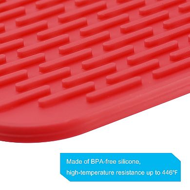 2 Pcs 8.5" x 6" Sink Drain Pad Silicone Dish Drying Mat Set
