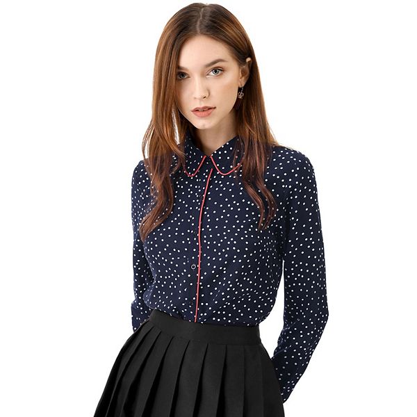 White Knit-Unisex L/S Button Back Piped Shirt main image 0