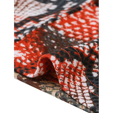 Women's Printed Scoop Neck Long Sleeves Peplum Blouse