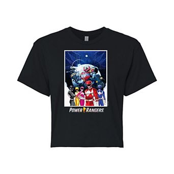 Juniors' Power Rangers Universe Cropped Graphic Tee