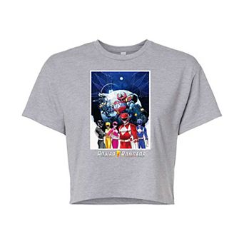 Juniors' Power Rangers Universe Cropped Graphic Tee