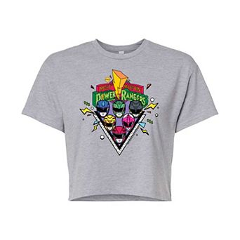 Juniors' Power Rangers Group Cropped Graphic Tee