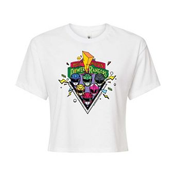 Juniors' Power Rangers Group Cropped Graphic Tee