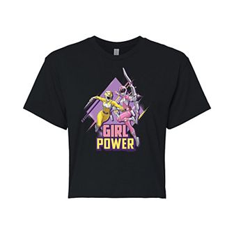 Juniors' Power Rangers Girl Power Cropped Graphic Tee