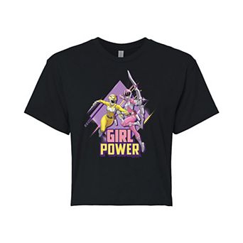 Juniors' Power Rangers Girl Power Cropped Graphic Tee