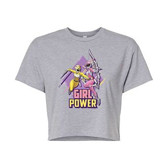 Juniors' Power Rangers Girl Power Cropped Graphic Tee