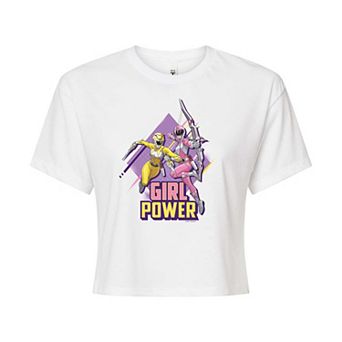 Juniors' Power Rangers Girl Power Cropped Graphic Tee
