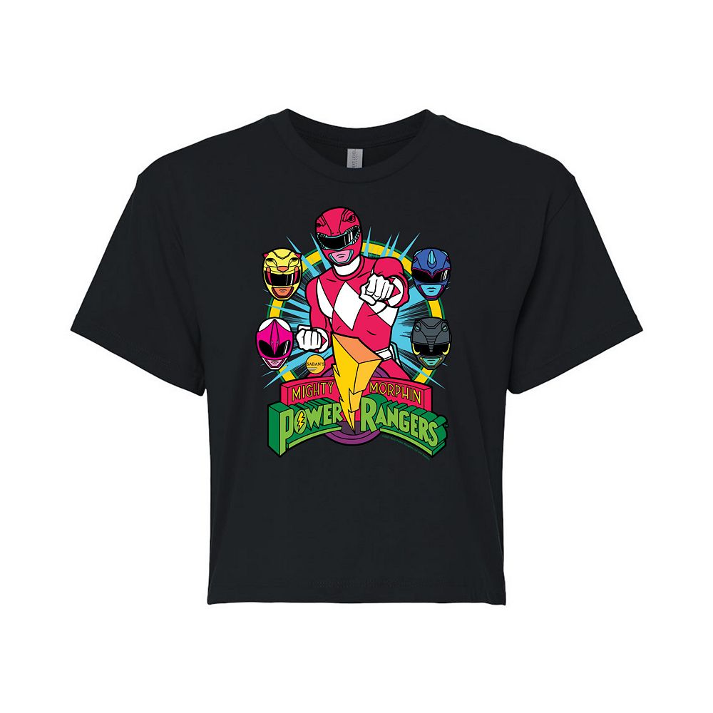 Juniors' Power Rangers Red Ranger Cropped Graphic Tee