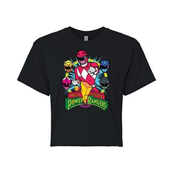 Juniors' Power Rangers Red Ranger Cropped Graphic Tee