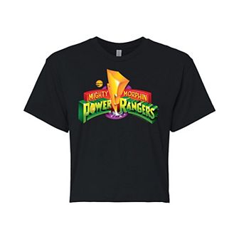 Juniors' Power Rangers Logo Cropped Graphic Tee